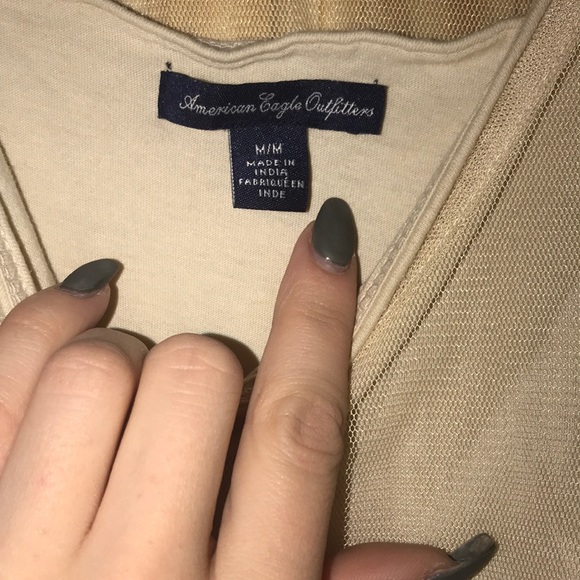 American Eagle light tan tulle tank top - Picture 3 of 4